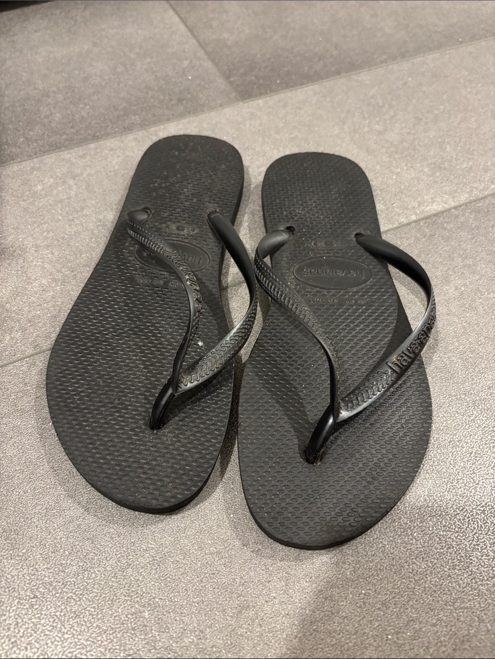 Havaianas Women's Classic Black Flip Flops- Black size 6W